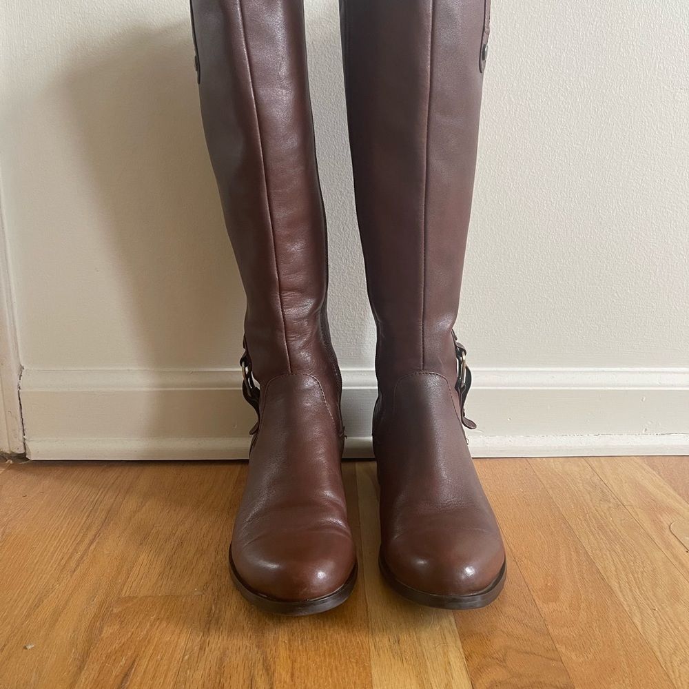 Elegant Brown Knee-High Leather Boots